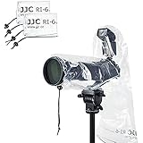 JJC Wasserdichter Kamera-Regenschutz für Canon Nikon Sony DSLR-Kamera mit Objektiv bis zu 18" lang 7" breit, Regenmantel-Schutz für externen Blitzschuh (2 Stück)
